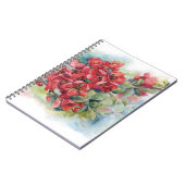 水色の花レッドアップルクインズ開花イラストレーター ノートブック (左側)