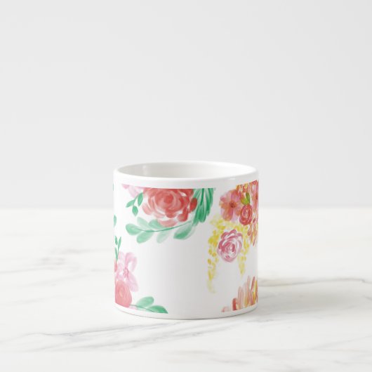 水色の花 エスプレッソカップ (正面)