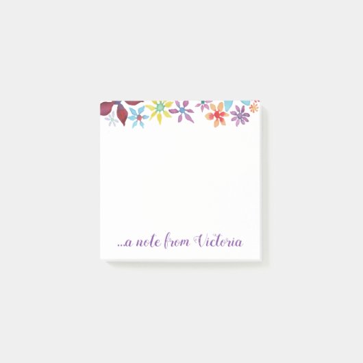 水色の花 ポストイット (正面)