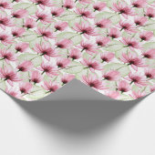 水色の花、蓮、ピンク、シームレス。 ラッピングペーパー (角)