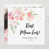 水色の花happy mother's day card シーズンカード (正面/裏面)