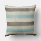 水色の茶色と青ストライプの水平のオプション クッション (裏面)