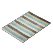 水色の茶色と青ストライプの水平のオプション ノートブック (左側)