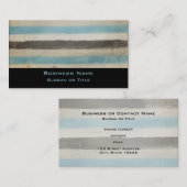 水色の茶色と青ストライプの水平のオプション 名刺 (正面/裏面)