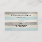 水色の茶色と青ストライプの水平のオプション 名刺 (裏面)