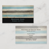 水色の茶色と青ストライプの水平のオプション 名刺 (正面/裏面)