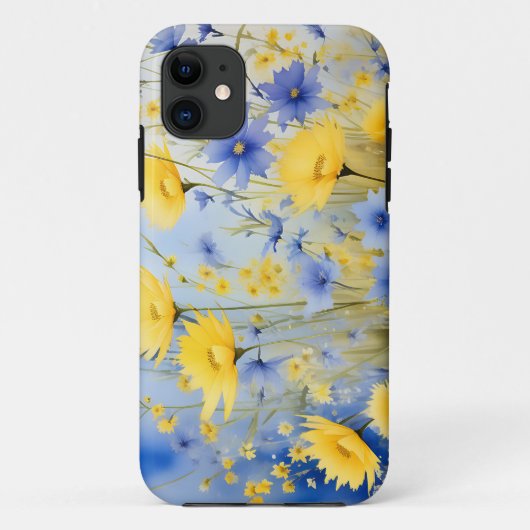 水色の草地と繊細な野の花 Case-Mate iPhoneケース (裏面)