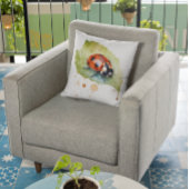 水色の葉に座っ鮮やかているテンジウムシ クッション