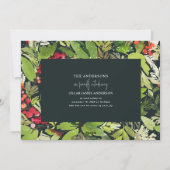 水色の葉のクリスマス誕生のお知らせ シーズンカード (裏面)