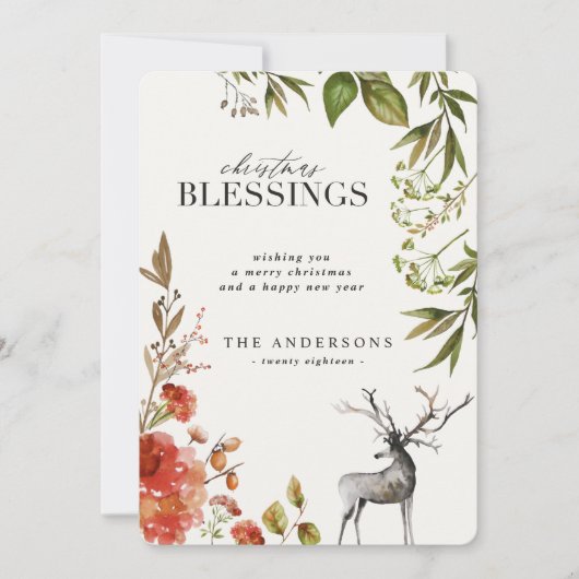 水色の葉はクリスマスカードを詰める。 シーズンカード (正面)