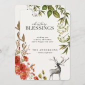 水色の葉はクリスマスカードを詰める。 シーズンカード (正面/裏面)