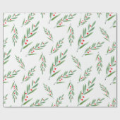 水色の葉パターン ラッピングペーパー (フラット)