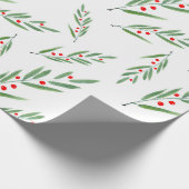 水色の葉パターン ラッピングペーパー (角)