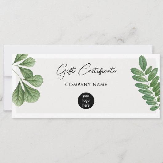 水色の葉ロゴ商品券 (裏面)