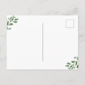 水色の葉新しい住所の通知 ポストカード (裏面)