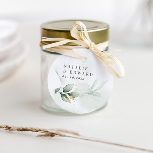 水色の葉結婚のユーカリエレガント フェイバータグ