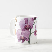 水色の蘭の花、シームレスなパターン。 コーヒーマグカップ (正面左)