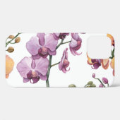 水色の蘭の花、シームレスなパターン。 Case-Mate iPhoneケース (裏面 (横))