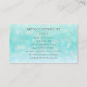 水色の虹色の輝く《写真》ぼけ味ブラシ付きシルバー 名刺 (裏面)