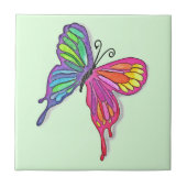水色の蝶 タイル (正面)