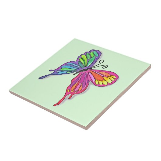 水色の蝶 タイル (側面)