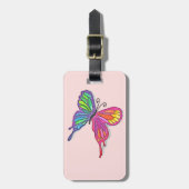 水色の蝶 ラゲッジタグ (正面縦)