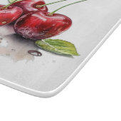 水色の赤いさくらんぼ3点 カッティングボード (角)
