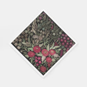 水色の赤いバラの花の小さなフローラグリーンレ スタンダードランチョンナプキン (角)