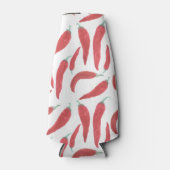 水色の赤いホットチリー ボトルクーラー (正面)