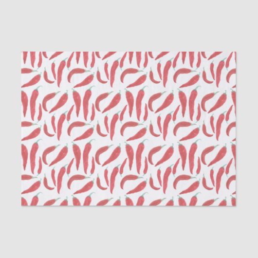 水色の赤いホットチリー 薄葉紙 (正面)