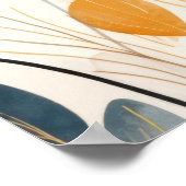 水色の赤いポピー絵を描ズ ポスター (角)