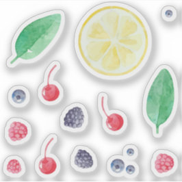 水色の赤い果実セット シール