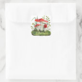 水色の赤い野生の森のキノコと植物 スクエアシール (バッグ)