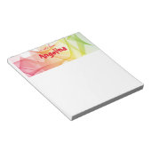 水色の赤い黄色のスプラッシュレターメモ帳 ノートパッド (アングル)