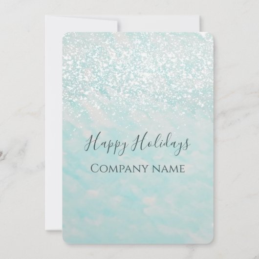 水色の赤トラックのホリデーパーティー会社の投資 招待状 (裏面)