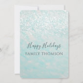 水色の赤トラック冬のシーンのホリデーパーティー 招待状 (裏面)