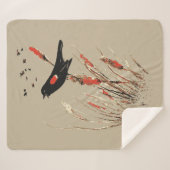 水色の赤翼ブラックバードブルイグサ シェルパブランケット (正面(横))