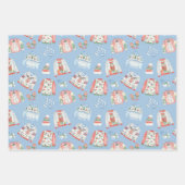 水色の醜いクリスマスセーターの包装紙 ラッピングペーパーシート (正面3)
