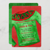 水色の醜いセータークリスマスパーティー 招待状 (正面/裏面)