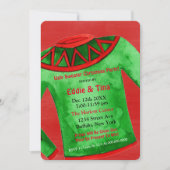 水色の醜いセータークリスマスパーティー 招待状 (正面)