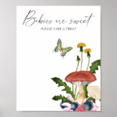 水色の野生のキノコのベビーは甘い ポスター (正面)