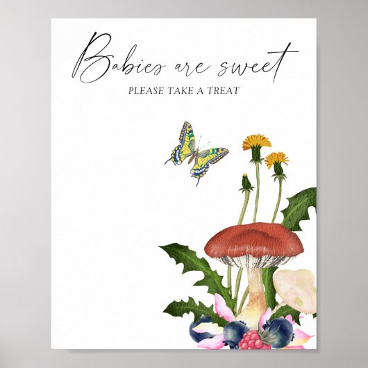 水色の野生のキノコのベビーは甘い ポスター (正面)