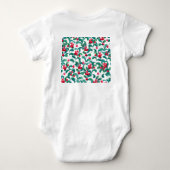 水色の野生の果実、シームレスなパターン。 ベビーボディスーツ (裏面)