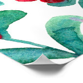 水色の野生の果実、シームレスなパターン。 ポスター (角)