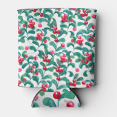 水色の野生の果実、シームレスなパターン。 缶クーラー (正面)