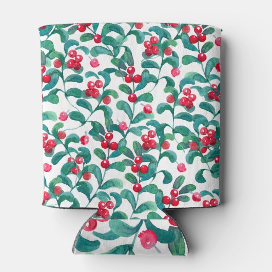 水色の野生の果実、シームレスなパターン。 缶クーラー (裏面)