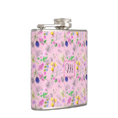 水色の野生の花、ピンク。モノグラマ。 フラスク (右)