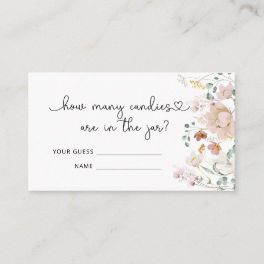 水色の野花はキャンディーの数を推測する エンクロージャーカード (正面)