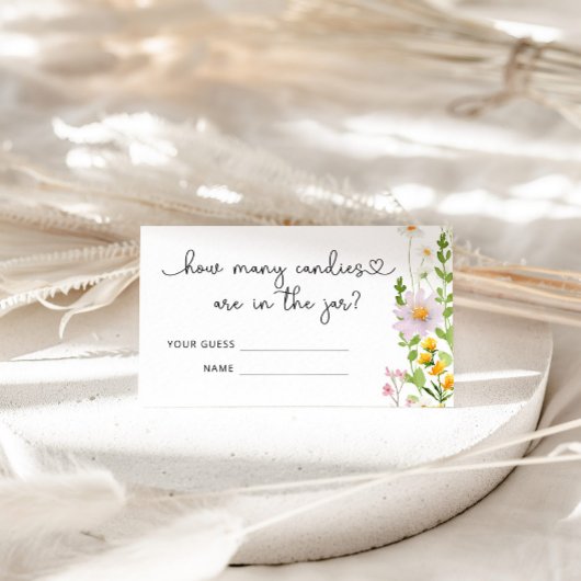 水色の野花はキャンディーの数を推測する エンクロージャーカード