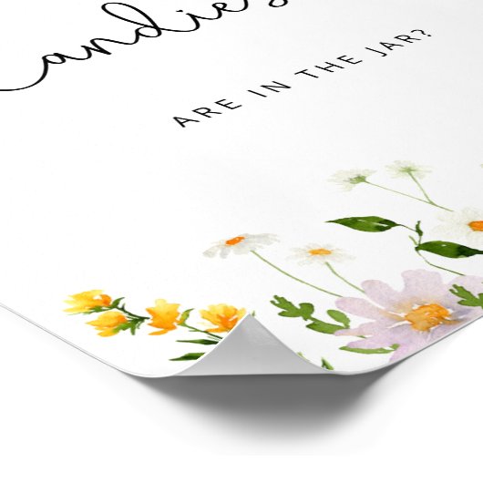 水色の野花はキャンディーの数を推測する ポスター (角)